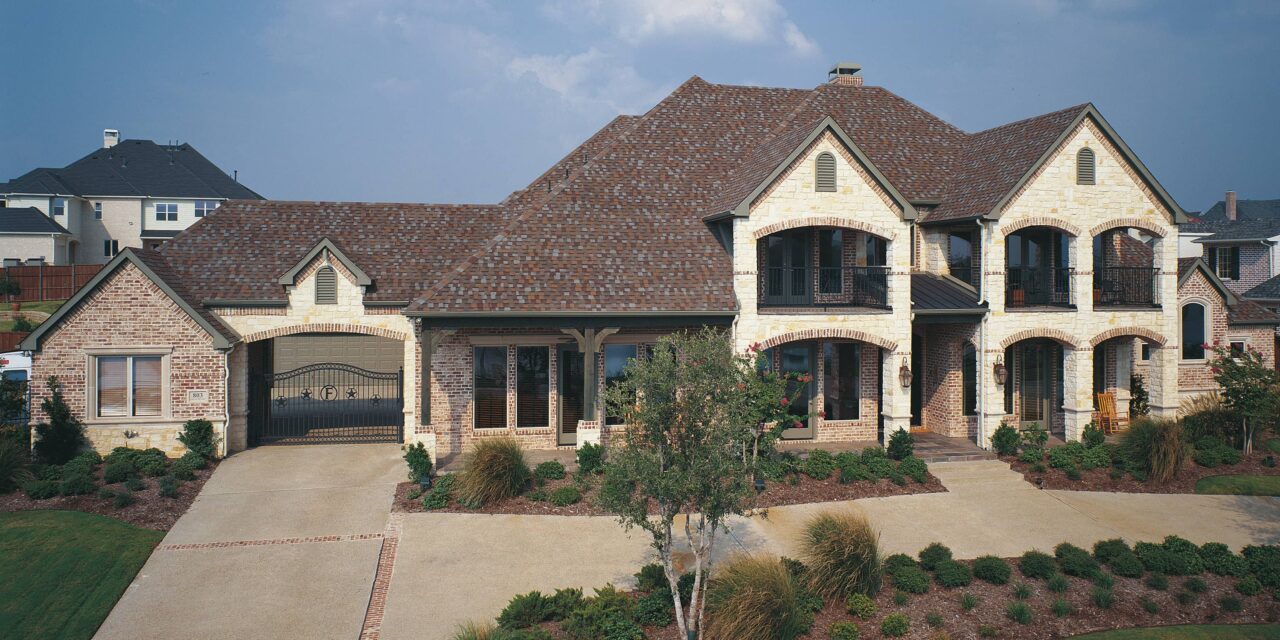 High-pitch roof replacement on suburban family residence